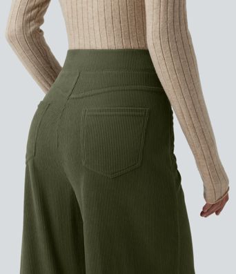 Halara Flex™ High Waisted Pockets Wide Leg Corduroy Work Pants