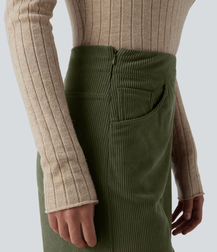 Halara Flex™ High Waisted Pockets Wide Leg Corduroy Work Pants