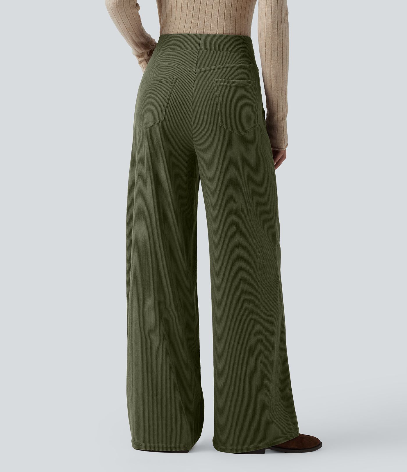 Halara Flex™ High Waisted Pockets Wide Leg Corduroy Work Pants