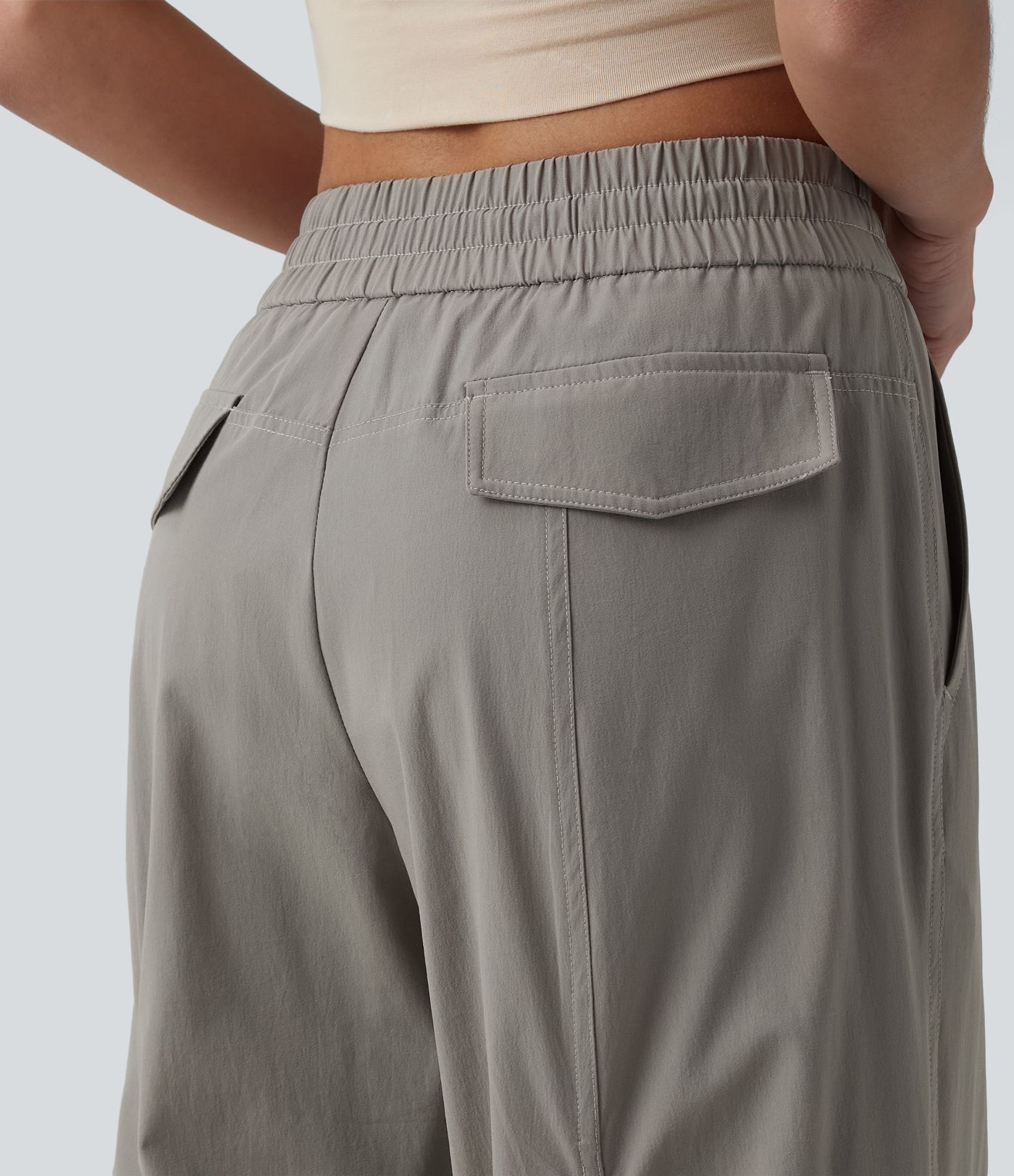 High Waisted Drawstring Casual Cargo Baggy Joggers with Pockets