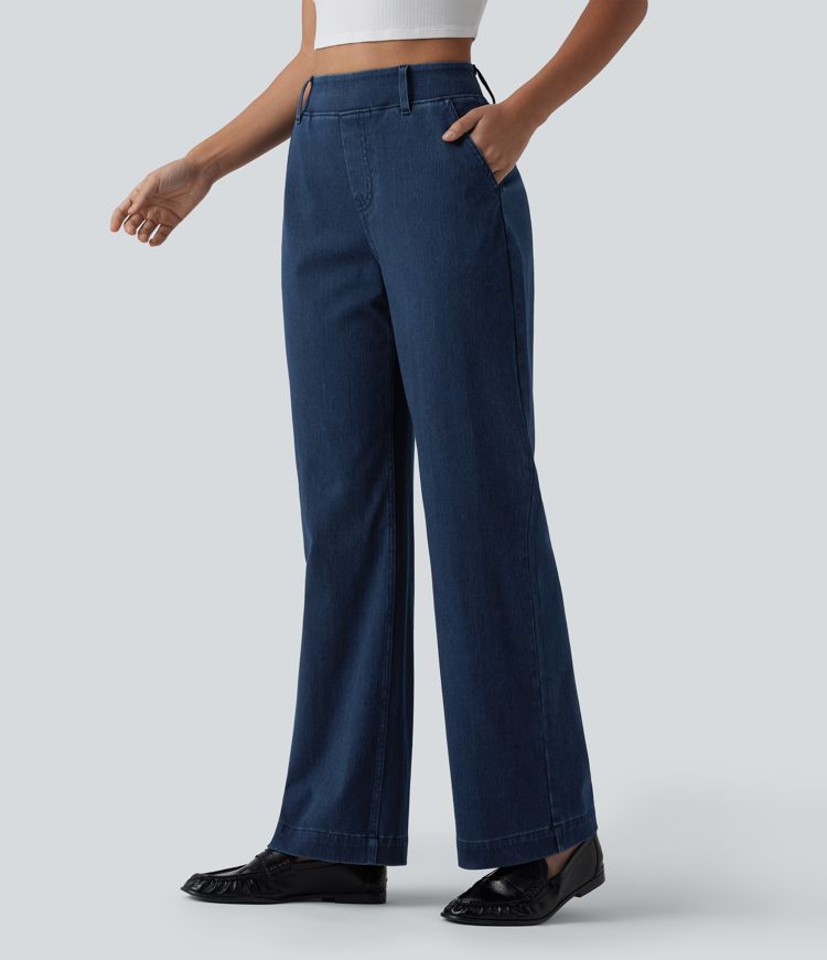 Halara Flex™ High Waisted Straight Leg Casual Jeans with Pockets