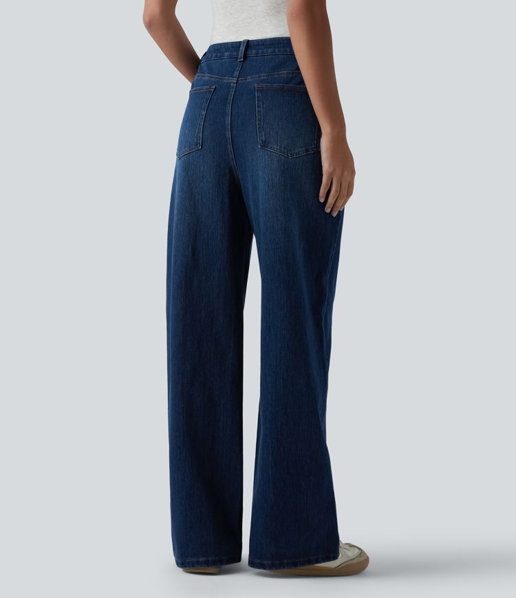 Halara Flex™ High Waisted Wide Leg Casual Jeans with Pockets
