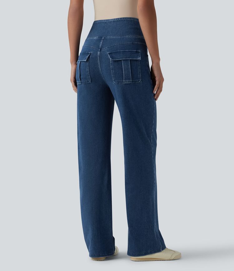 Halara Flex™ High Waisted Tummy Control Straight Leg Casual Jeans with Pockets