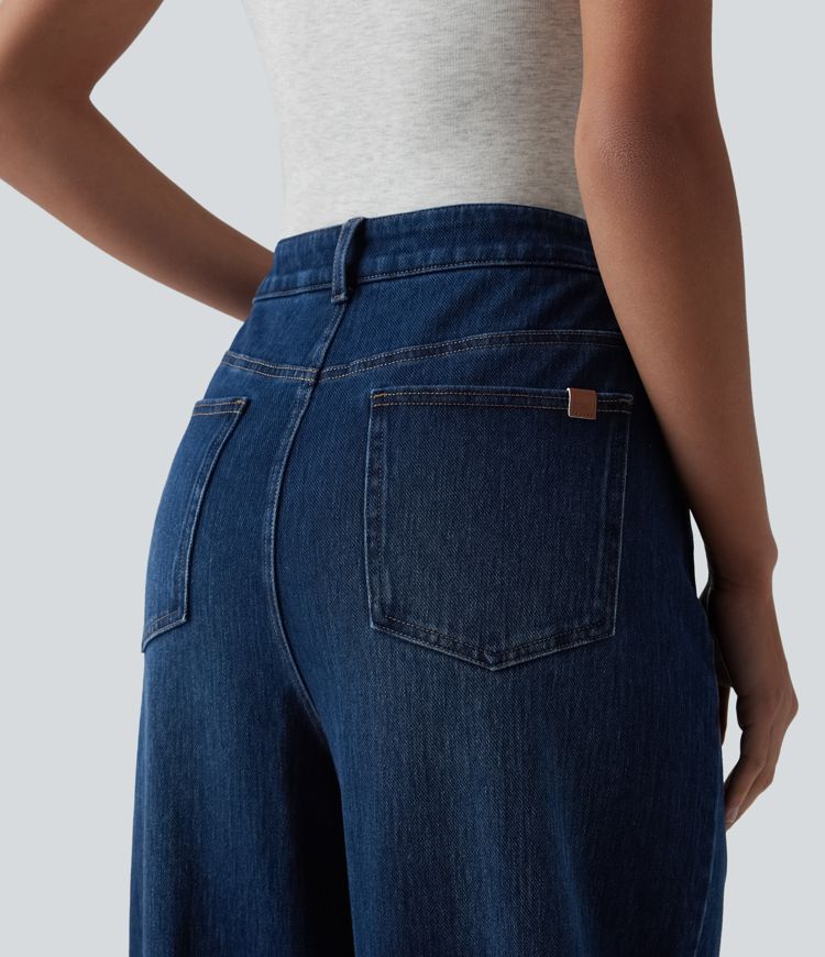 Halara Flex™ High Waisted Wide Leg Casual Jeans with Pockets