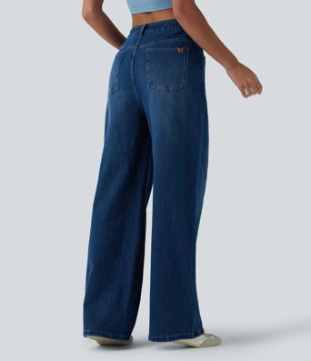 Halara Flex™ High Waisted Wide Leg Casual Jeans with Pockets
