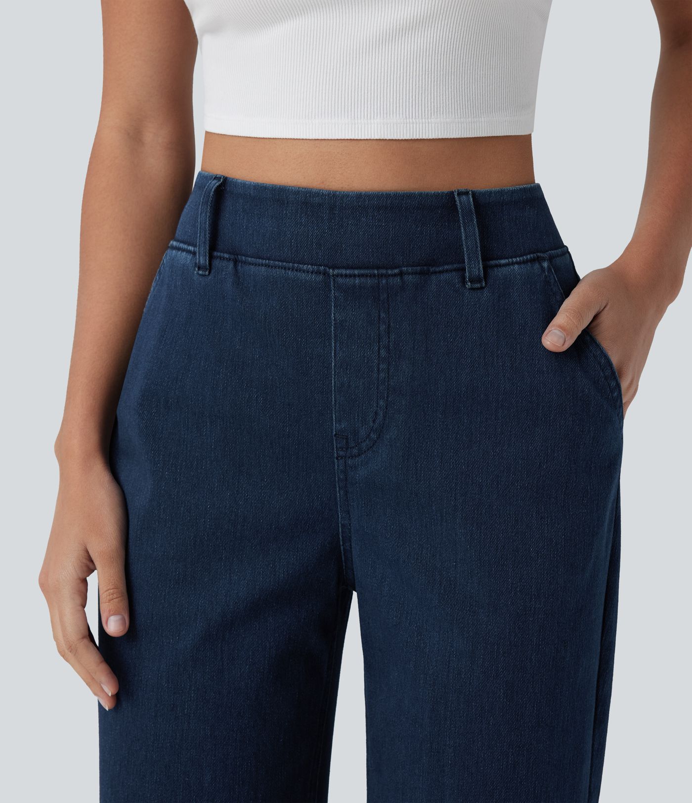 Halara Flex™ High Waisted Straight Leg Casual Jeans with Pockets