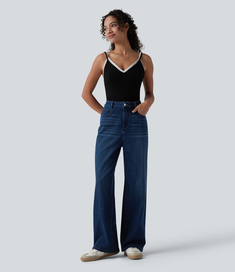 Halara Flex™ High Waisted Wide Leg Casual Jeans with Pockets