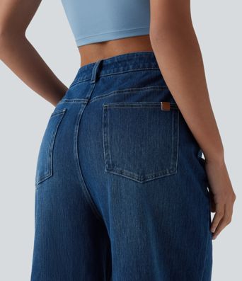 Halara Flex™ High Waisted Wide Leg Casual Jeans with Pockets