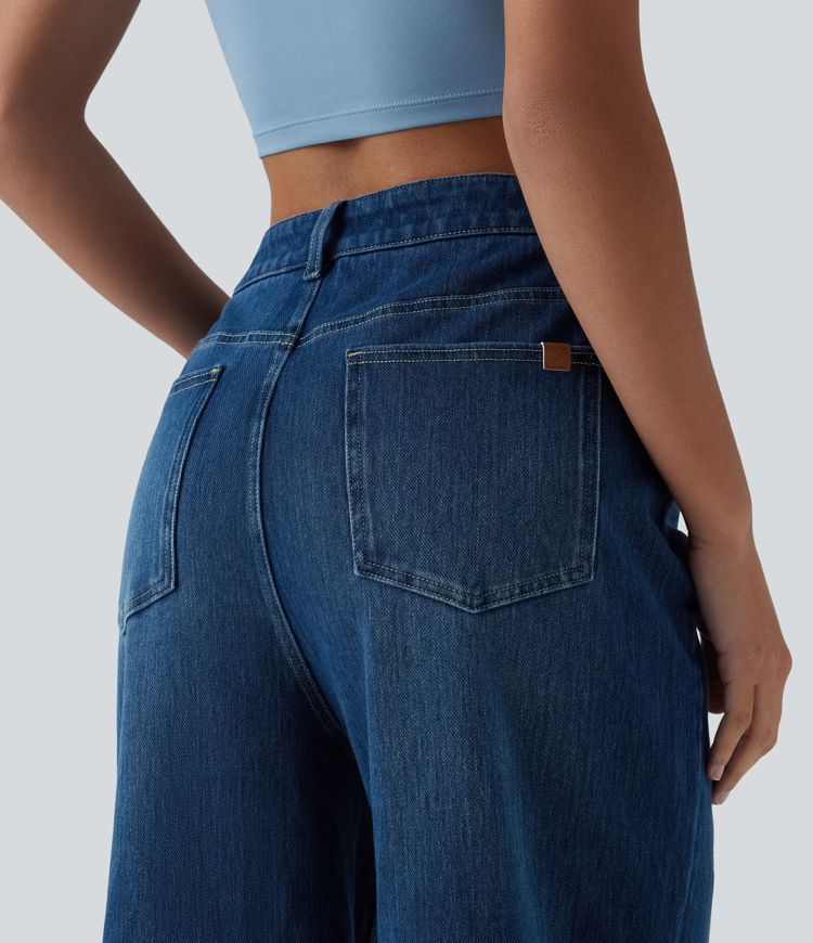 Halara Flex™ High Waisted Wide Leg Casual Jeans with Pockets