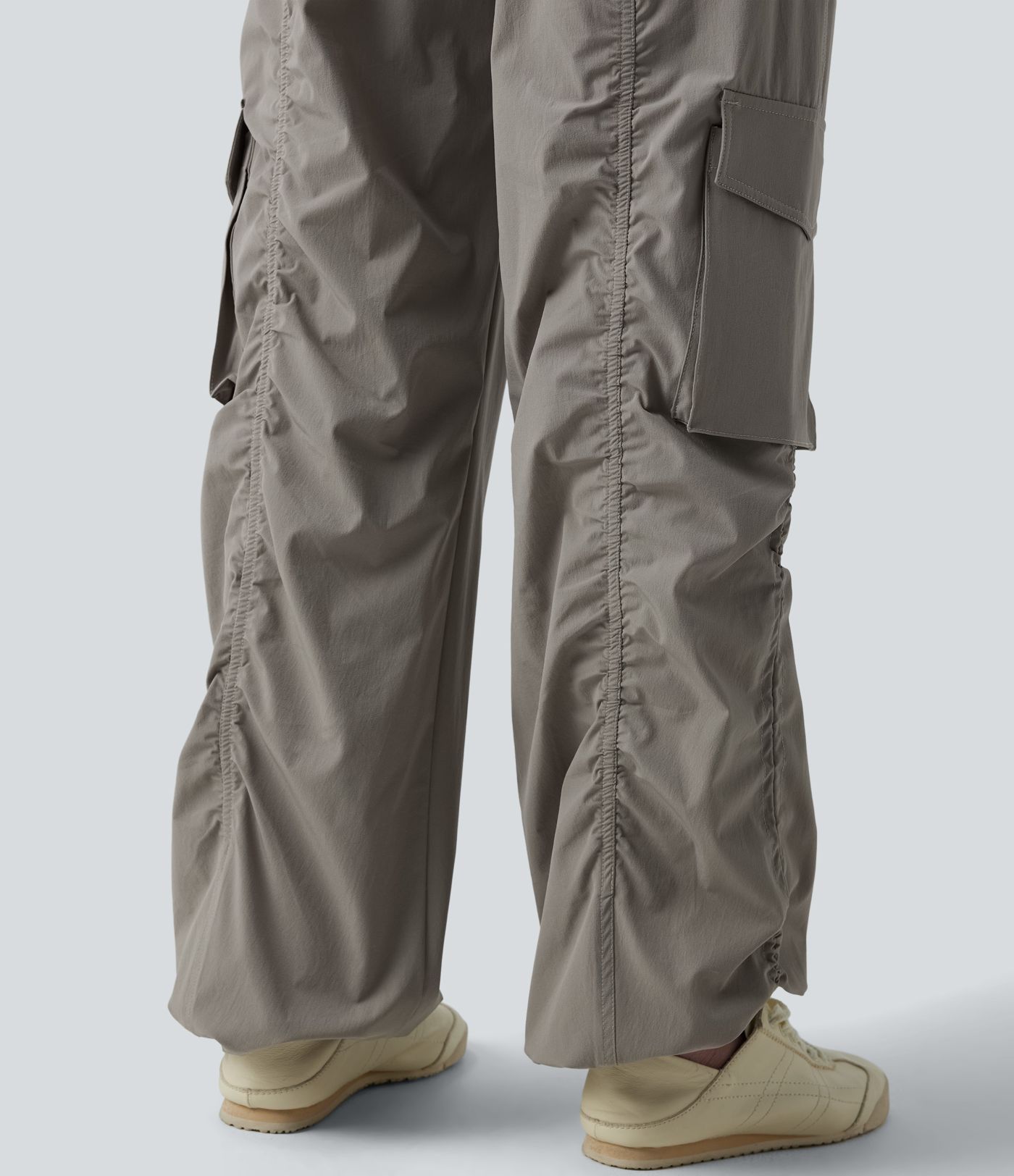 High Waisted Drawstring Casual Cargo Baggy Joggers with Pockets