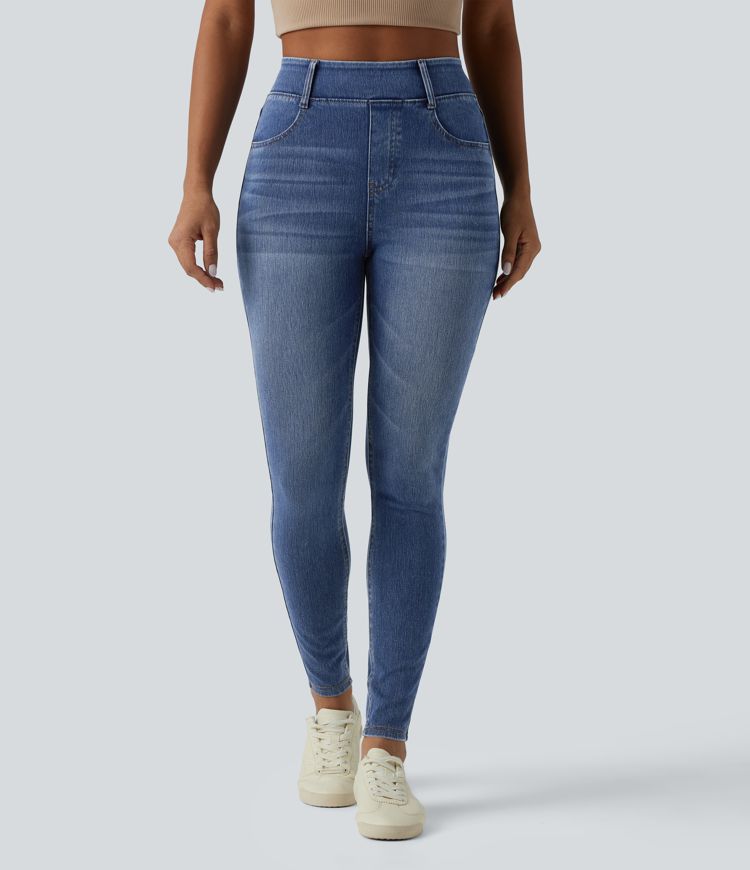 Halara Flex™ - Lässige Denim-Leggings mit hohem Bund und mehreren Taschen