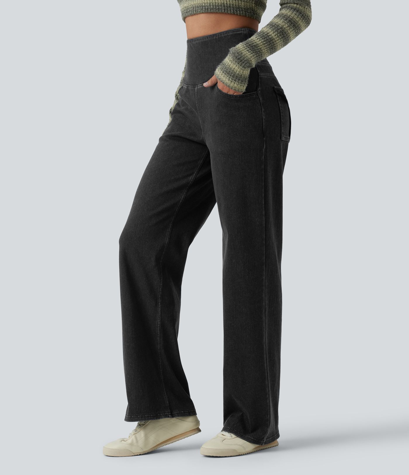 Halara Flex™ High Waisted Tummy Control Straight Leg Casual Jeans with Pockets