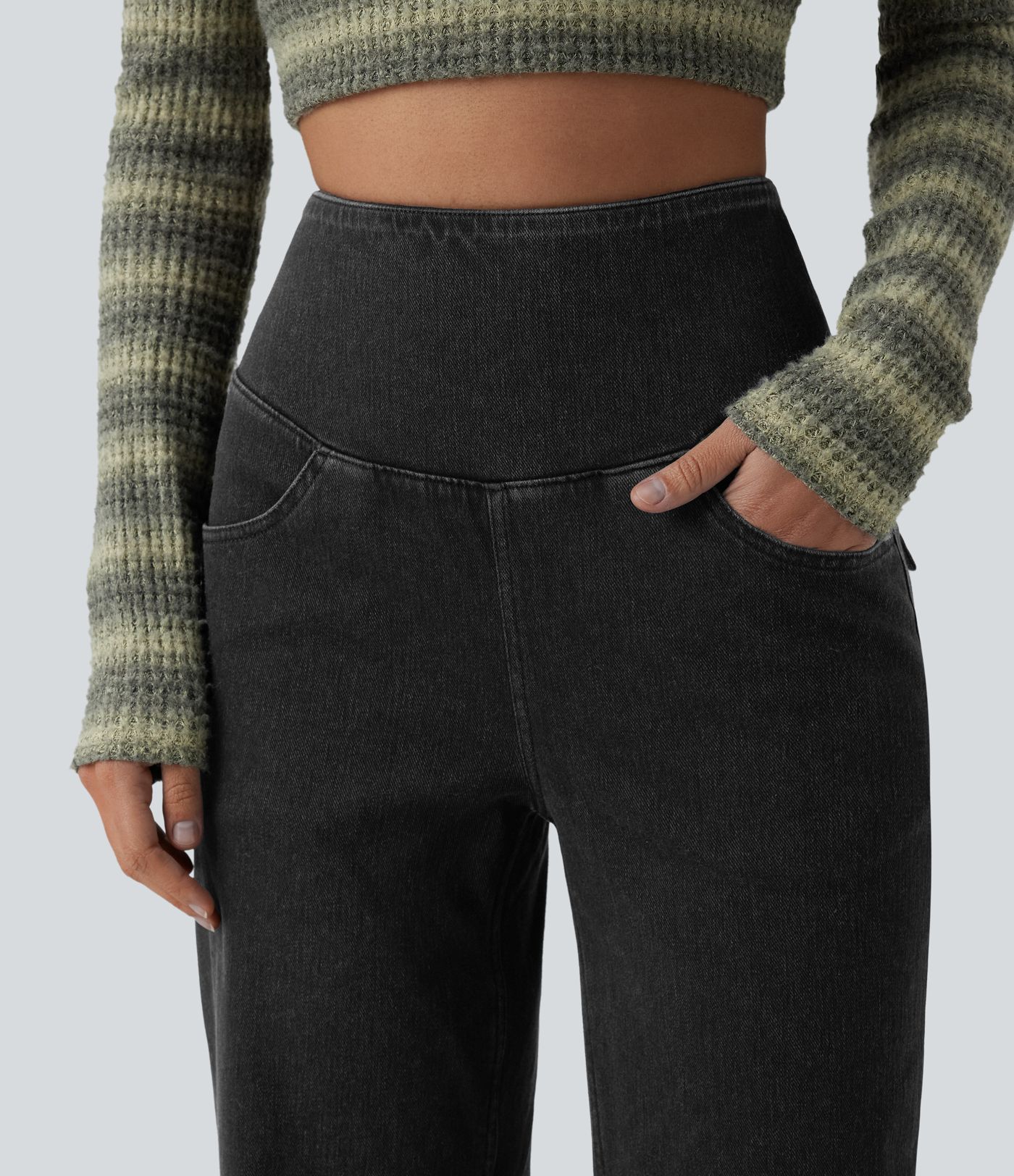 Halara Flex™ High Waisted Tummy Control Straight Leg Casual Jeans with Pockets