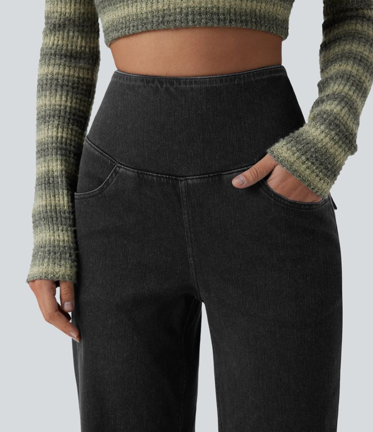 Halara Flex™ High Waisted Tummy Control Straight Leg Casual Jeans with Pockets
