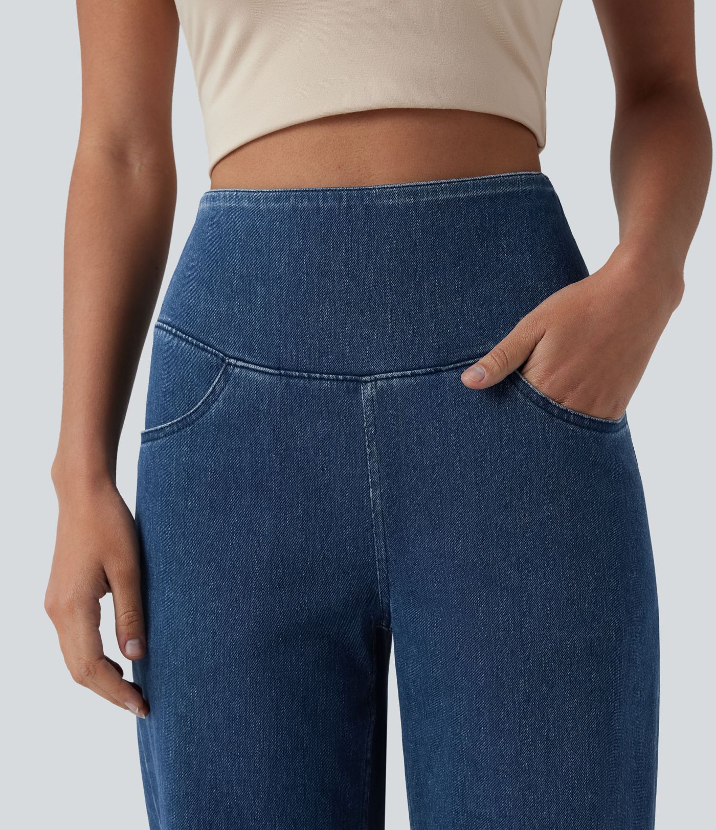 Halara Flex™ High Waisted Tummy Control Straight Leg Casual Jeans with Pockets