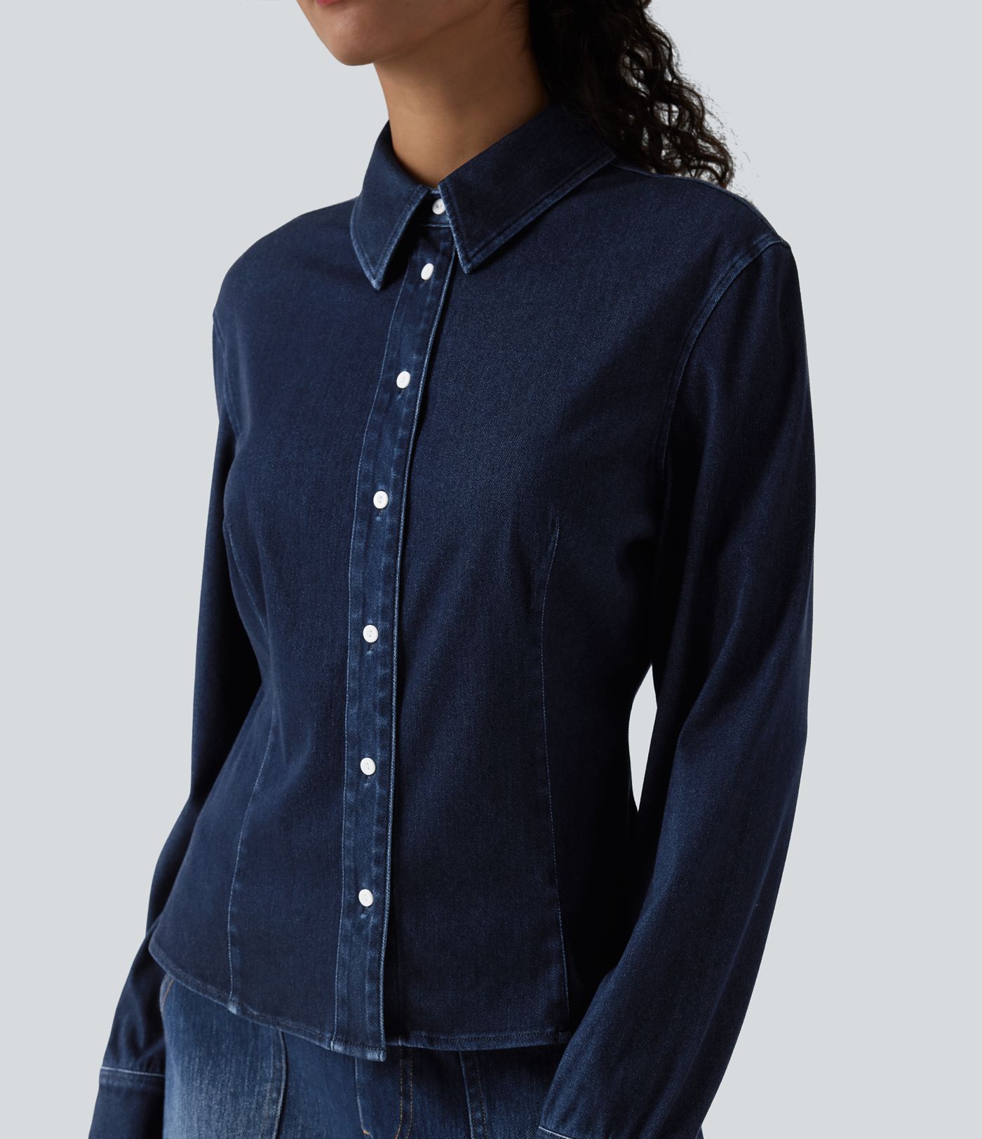 Chemise en jean Halara Flex™ décontractée à manches longues