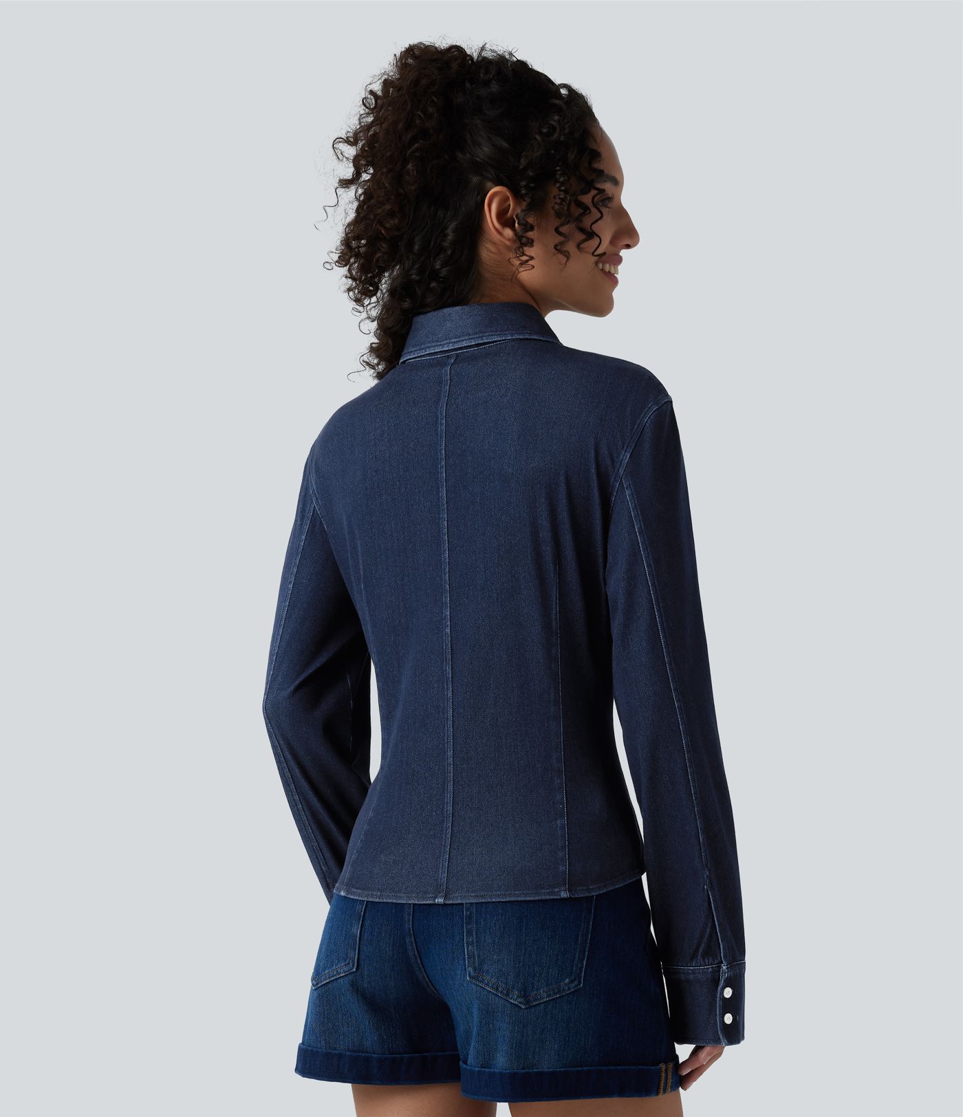 Chemise en jean Halara Flex™ décontractée à manches longues