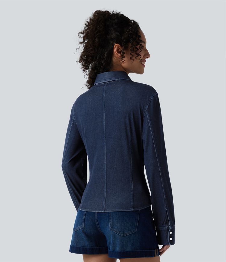 Chemise en jean Halara Flex™ décontractée à manches longues