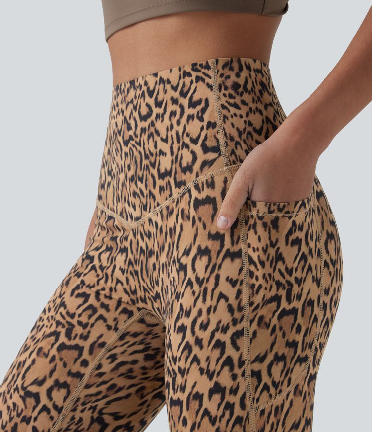 Halara UltraSculpt™ Leopard Print High Waisted Tummy Control Training Capri Leggings with Pockets