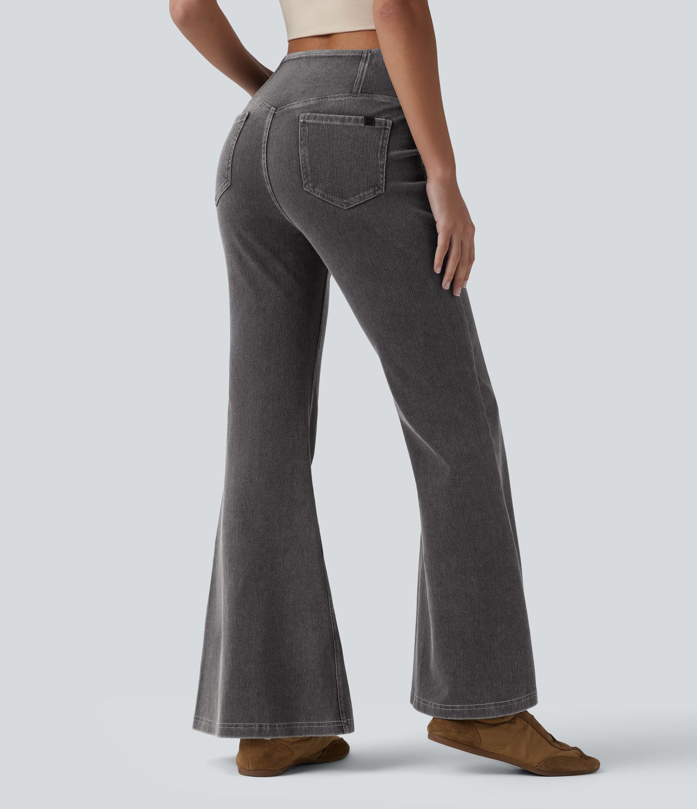 Halara Flex™ High Waisted Crossover Pocket Washed Casual Jeans