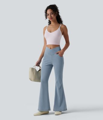 Halara Flex™ High Waisted Crossover Pocket Washed Casual Jeans