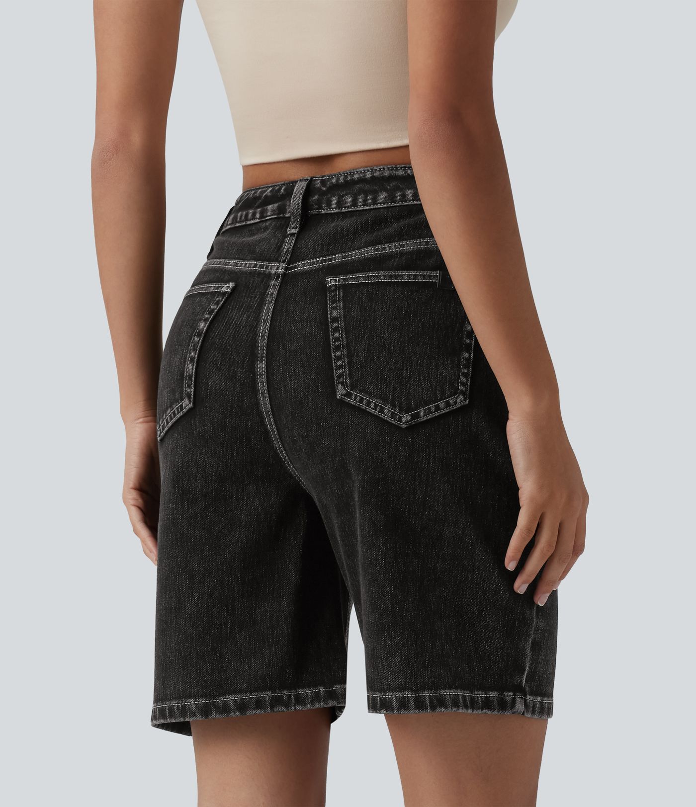 Halara Flex™ High Waisted Denim Casual Shorts 7'' with Pockets