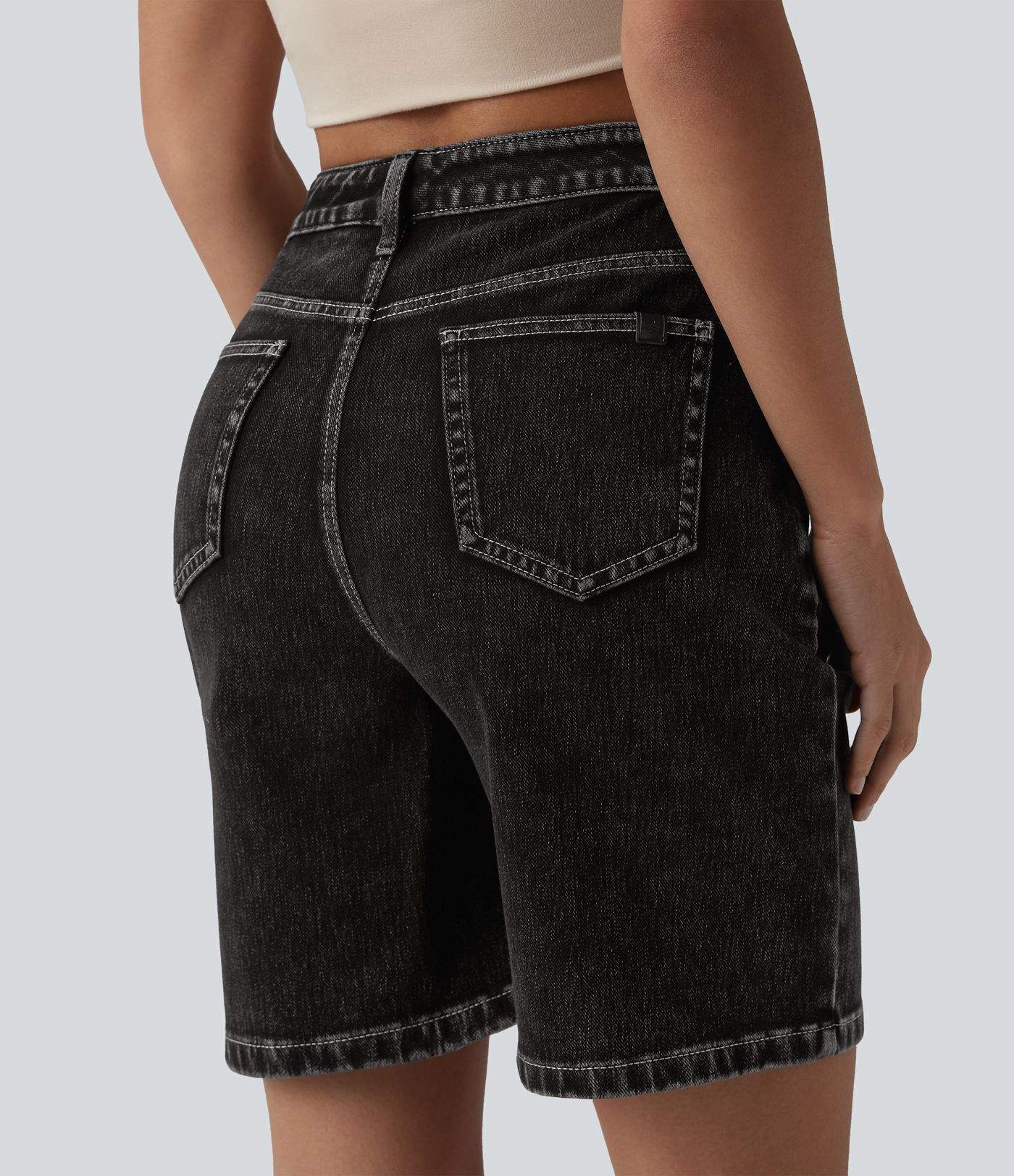 Halara Flex™ High Waisted Denim Casual Shorts 7'' with Pockets