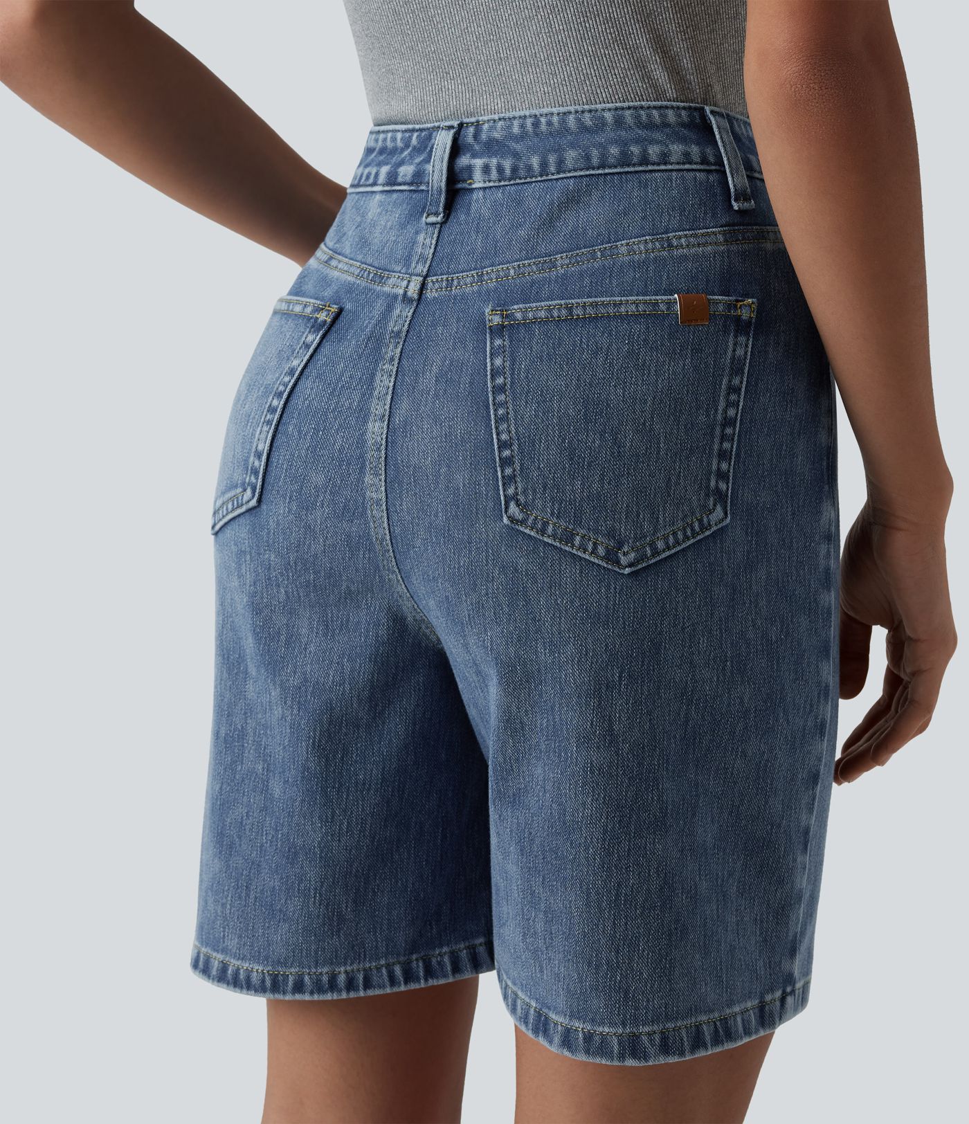 Halara Flex™ High Waisted Denim Casual Shorts 7'' with Pockets