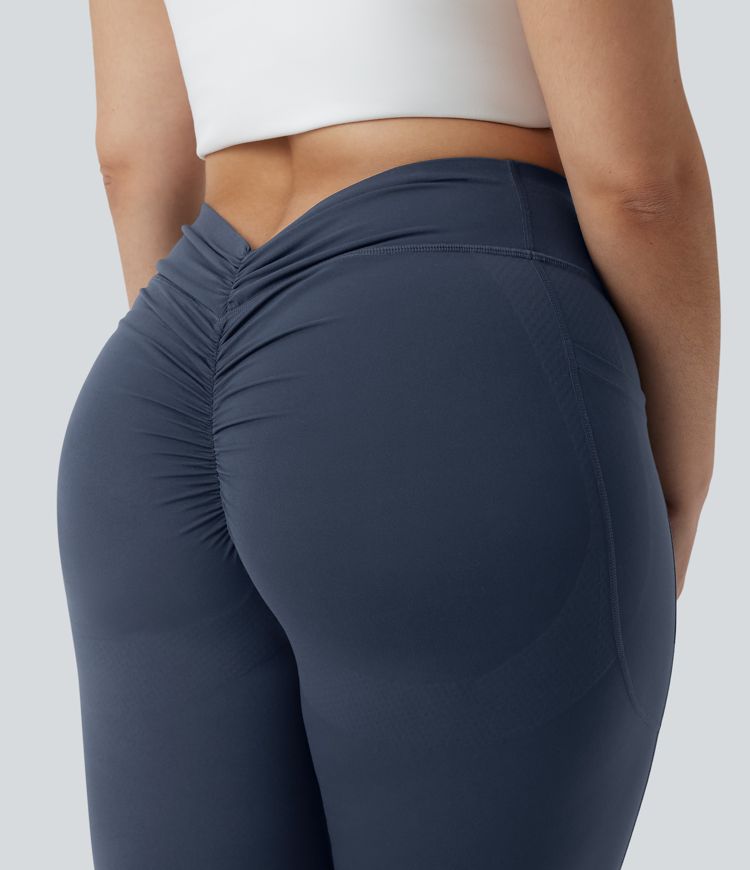 Plus Size Halara UltraSculpt™ High Waisted Tummy Control Butt Lifting Ruched Yoga Leggings with Pockets