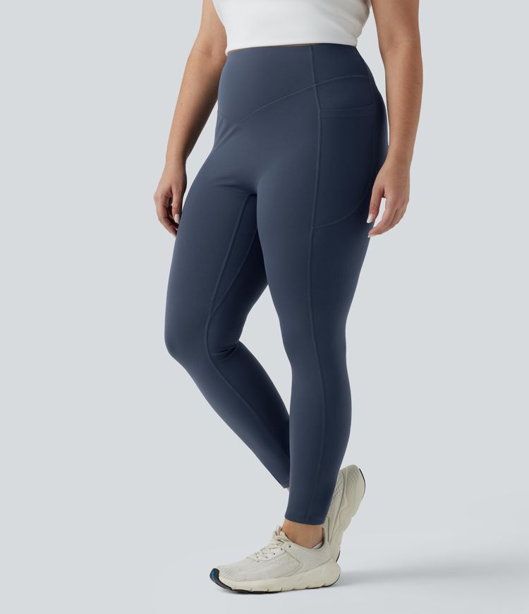 Plus Size Halara UltraSculpt™ High Waisted Tummy Control Butt Lifting Ruched Yoga Leggings with Pockets