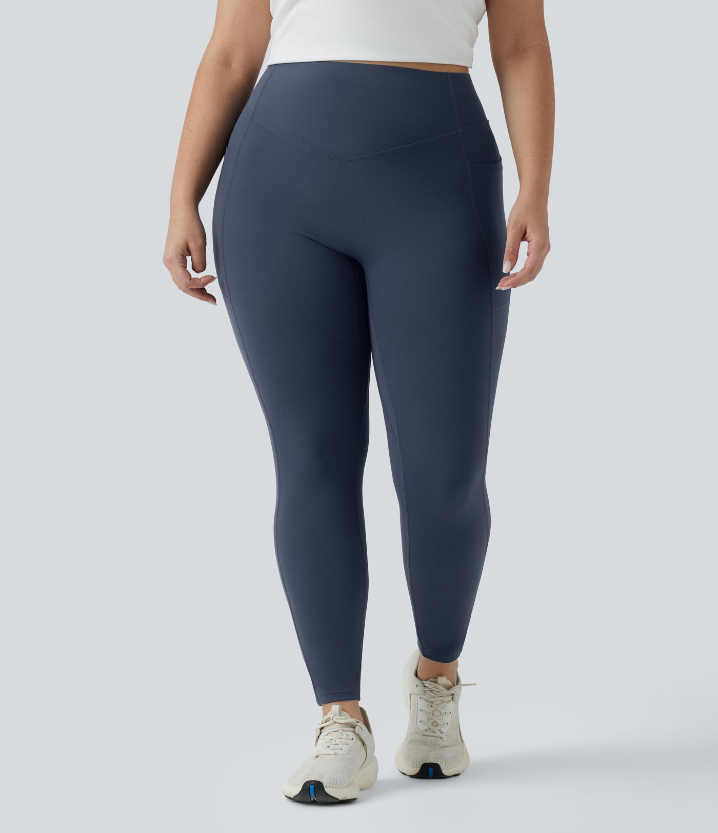 Plus Size Halara UltraSculpt™ High Waisted Tummy Control Butt Lifting Ruched Yoga Leggings with Pockets