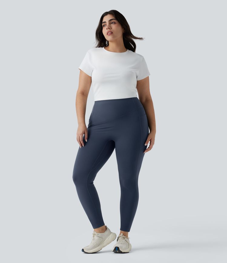 Plus Size Halara UltraSculpt™ High Waisted Tummy Control Butt Lifting Ruched Yoga Leggings with Pockets