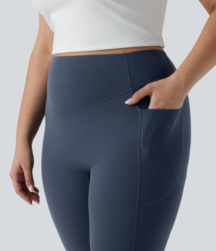 Plus Size Halara UltraSculpt™ High Waisted Tummy Control Butt Lifting Ruched Yoga Leggings with Pockets