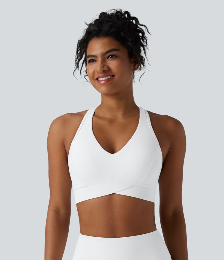 Halara UltraSculpt™ Medium Support V Neck Racerback Training Sports Bra