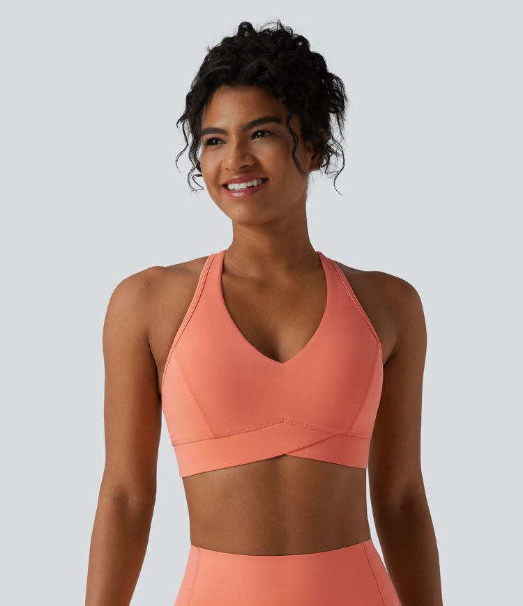 Halara UltraSculpt™ Medium Support V Neck Racerback Training Sports Bra