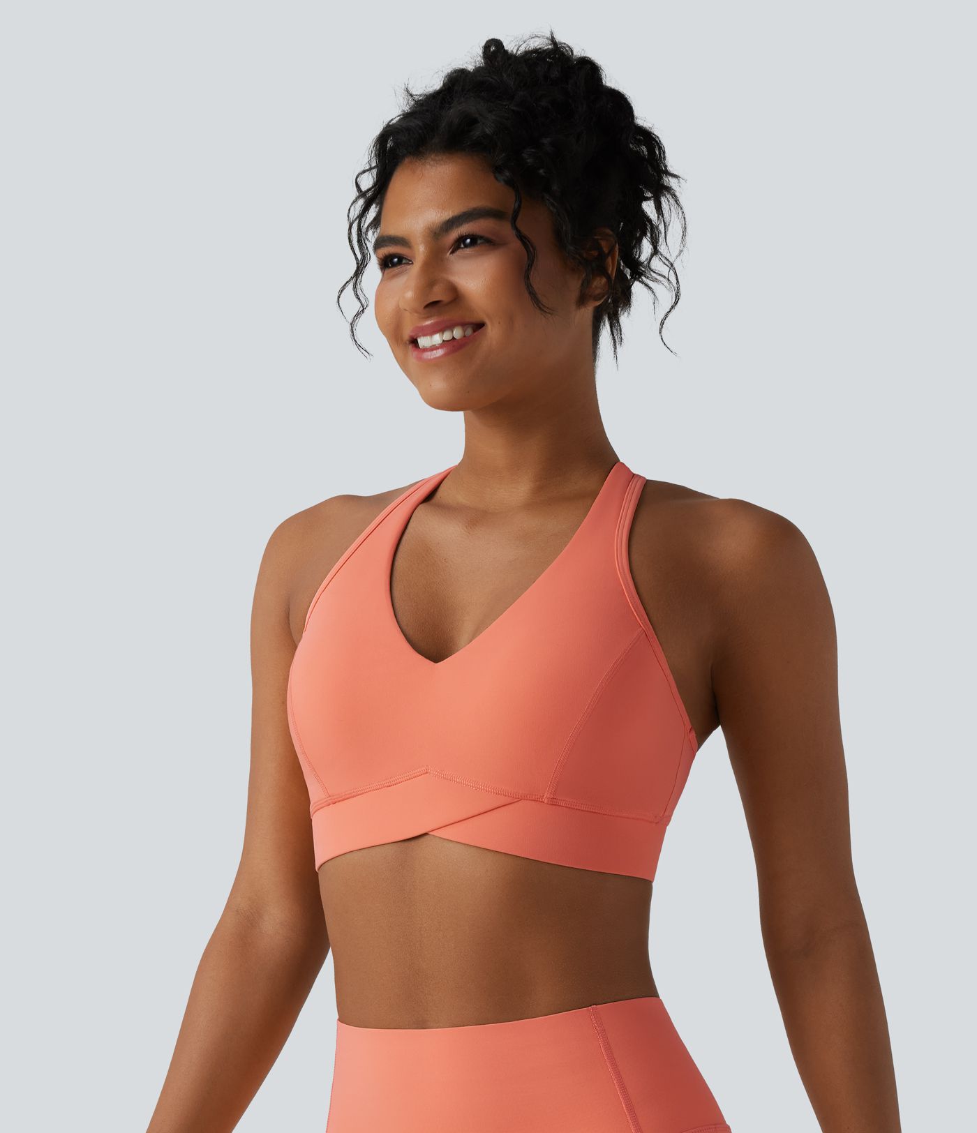 Halara UltraSculpt™ Medium Support V Neck Racerback Training Sports Bra