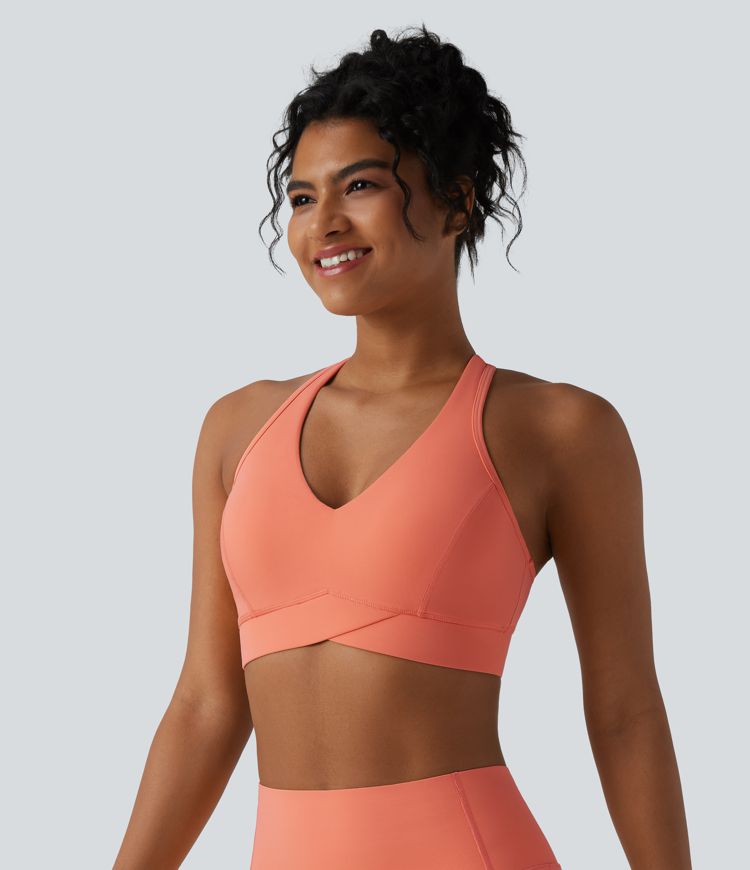 Halara UltraSculpt™ Medium Support V Neck Racerback Training Sports Bra
