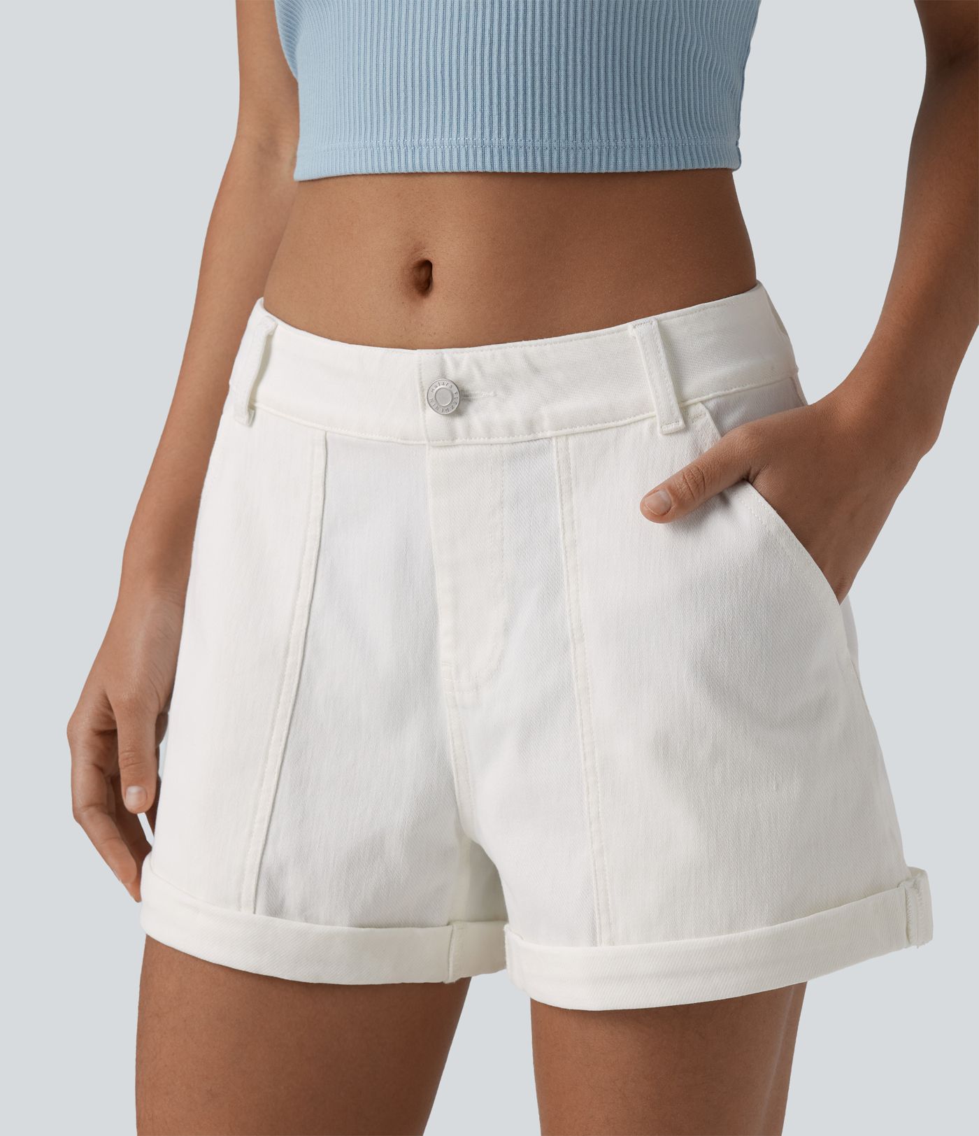 Halara Flex™ Low Rise Denim Casual Shorts 3'' with Pockets