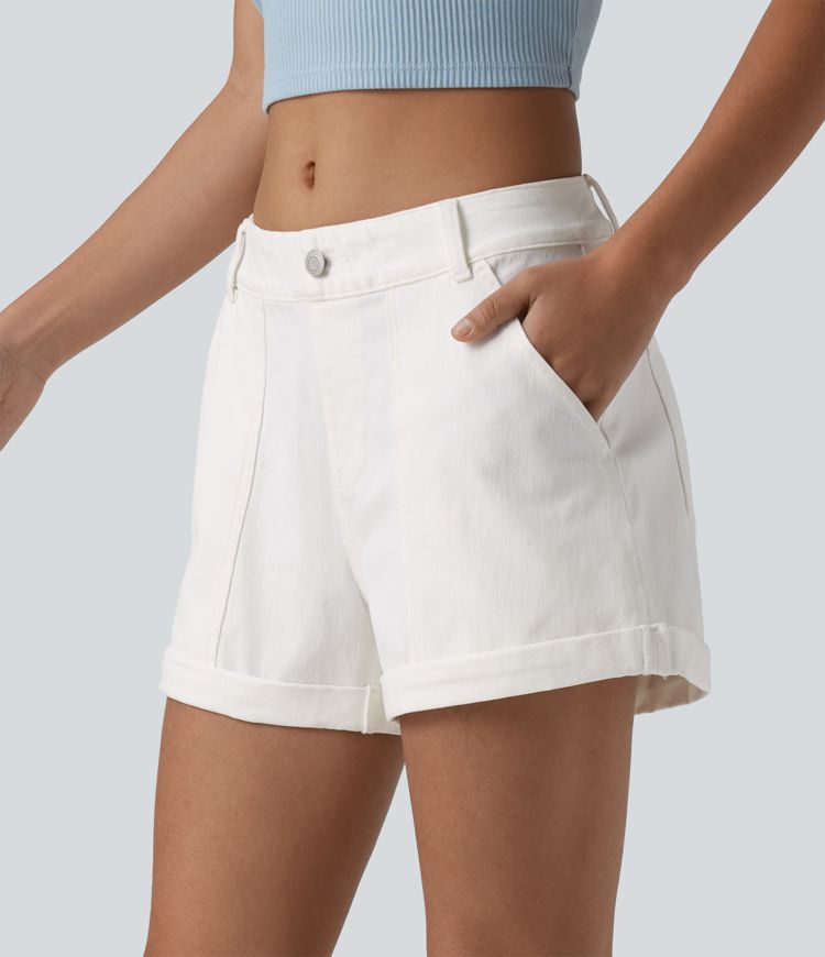 Halara Flex™ Low Rise Denim Casual Shorts 3'' with Pockets