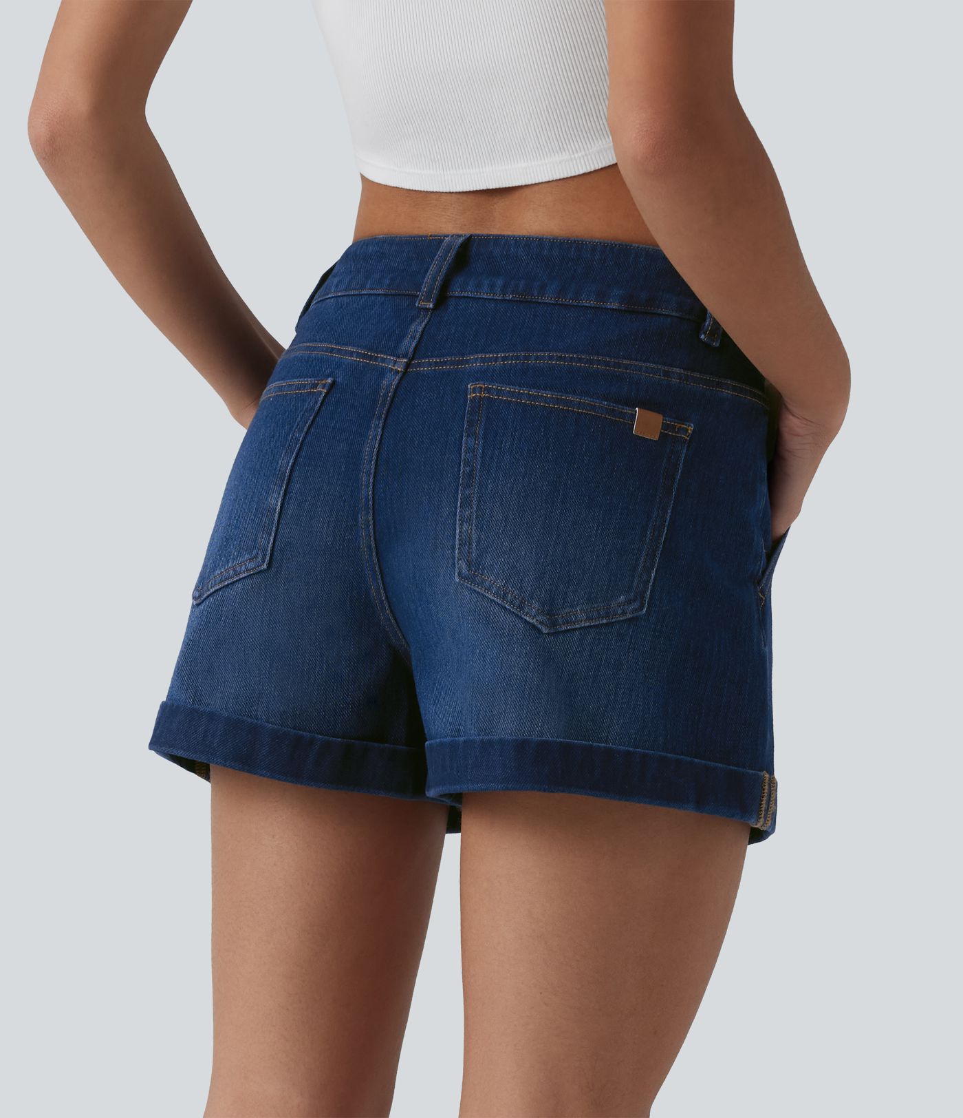 Halara Flex™ Low Rise Denim Casual Shorts 3'' with Pockets