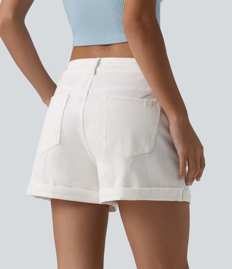 Halara Flex™ Low Rise Denim Casual Shorts 3'' with Pockets