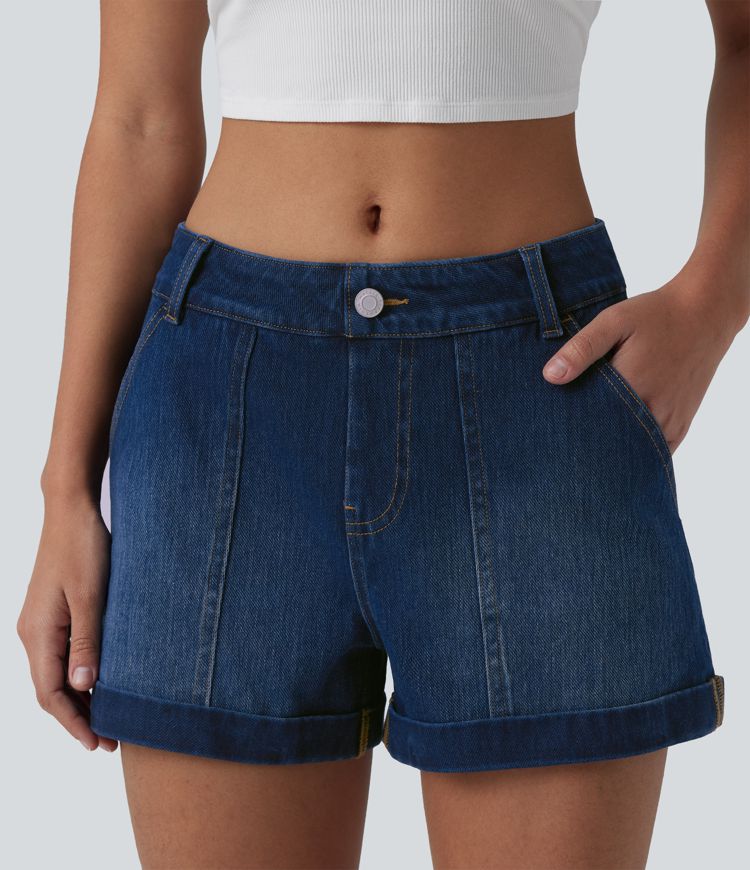 Halara Flex™ Low Rise Denim Casual Shorts 3'' with Pockets