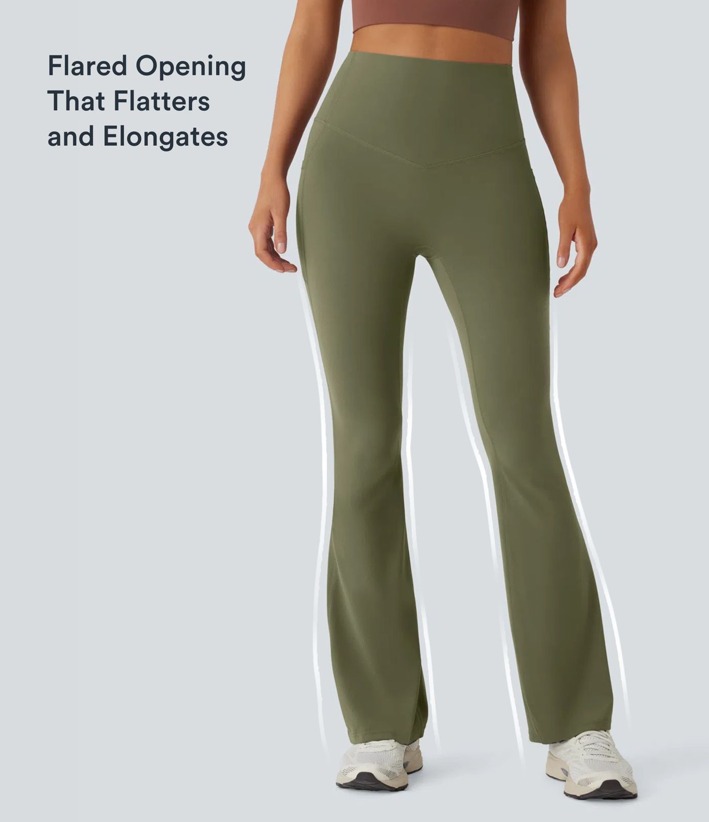 Halara UltraSculpt™ High Waisted Scrunch Butt Lifting Tummy Control Pocket Shaping Yoga Bootcut Leggings