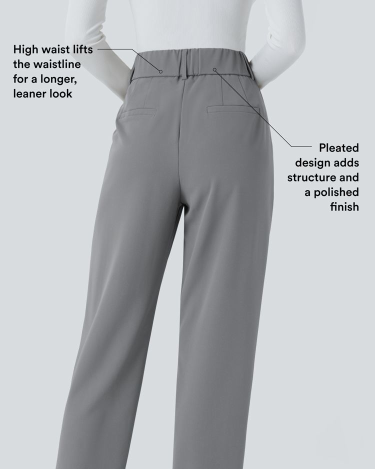 Halara Flex™ High Waisted Pocket Solid Work Tapered Trousers