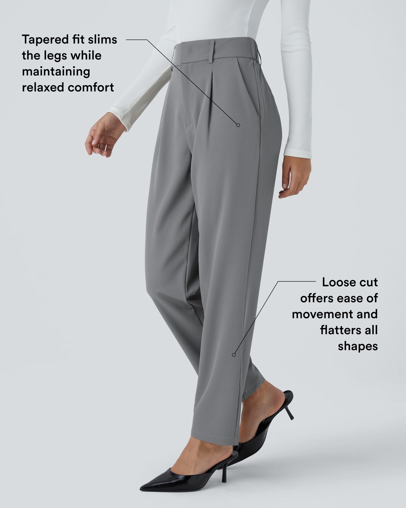 Halara Flex™ High Waisted Pocket Solid Work Tapered Trousers