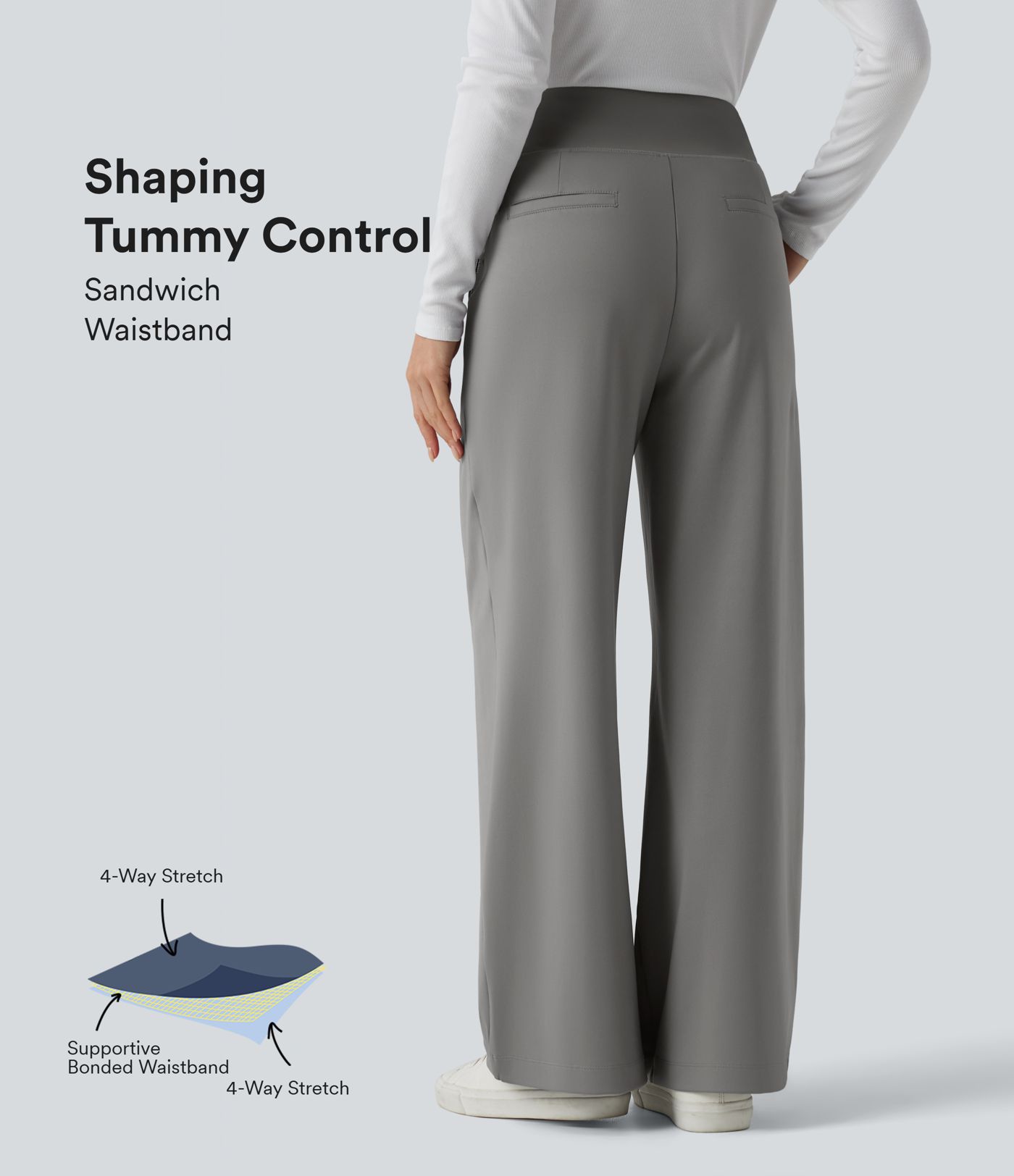 Halara Flex™ DayStretch High Waisted Tummy Control Straight Leg Work Pants with Pockets