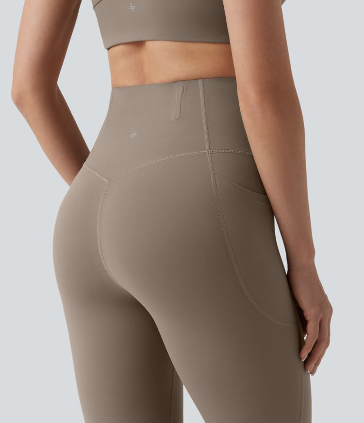 Halara UltraSculpt™ leggings de yoga 7/8 de talle alto, moldeadores, con control del abdomen, banda anti-enrollamiento que evita que se suban y con bolsillos
