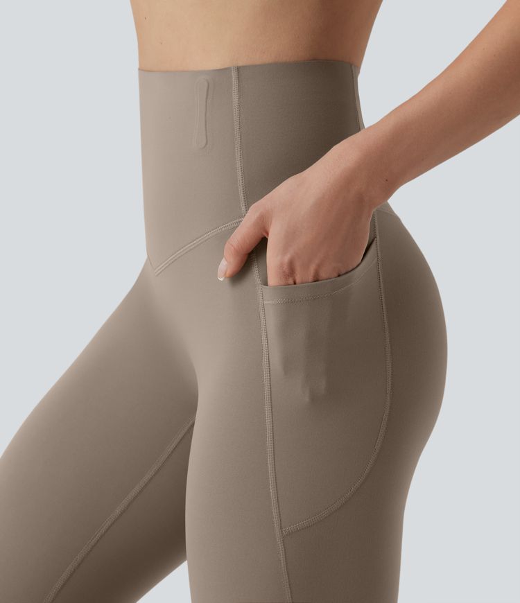 Halara UltraSculpt™ leggings de yoga 7/8 de talle alto, moldeadores, con control del abdomen, banda anti-enrollamiento que evita que se suban y con bolsillos