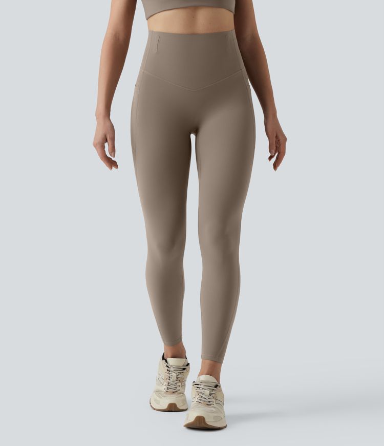 Halara UltraSculpt™ leggings de yoga 7/8 de talle alto, moldeadores, con control del abdomen, banda anti-enrollamiento que evita que se suban y con bolsillos
