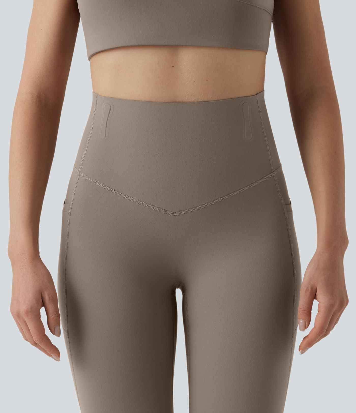 Halara UltraSculpt™ leggings de yoga 7/8 de talle alto, moldeadores, con control del abdomen, banda anti-enrollamiento que evita que se suban y con bolsillos